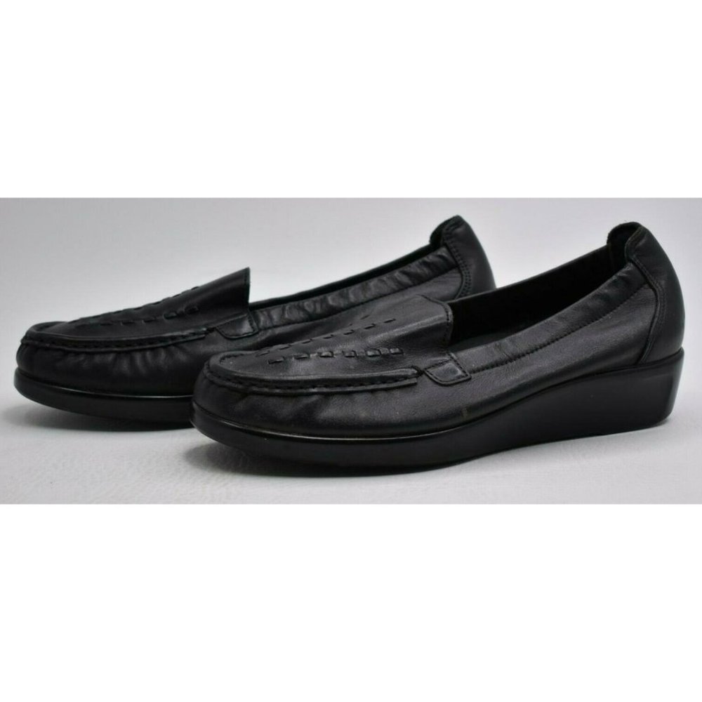SAS Tripad Comfort Weave Black Leather Round Toe Loafers 7.5 M Orig $147